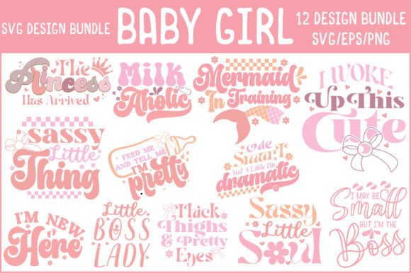 Baby Girl SVG PNG Bundle Design