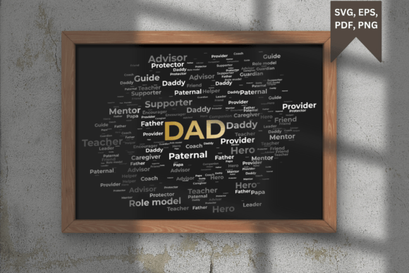 Dad Word Cloud Art SVG