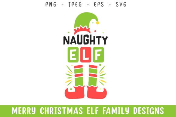 Merry Christmas Naughty Elf Design Svg