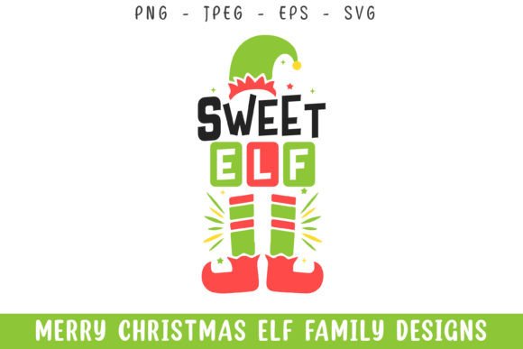 Merry Christmas Sweet Elf Design Svg