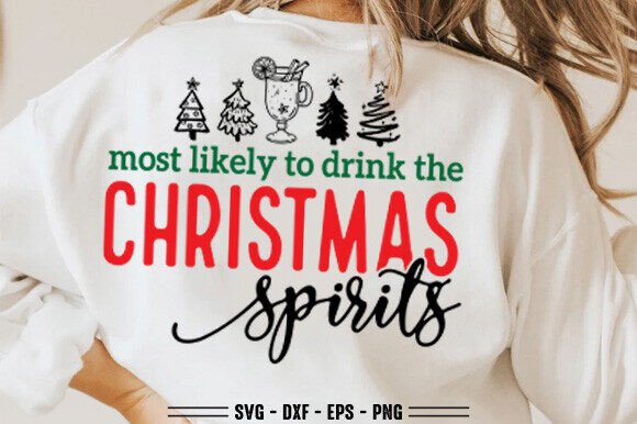 Most Likely to Drink Christmas Svg Png