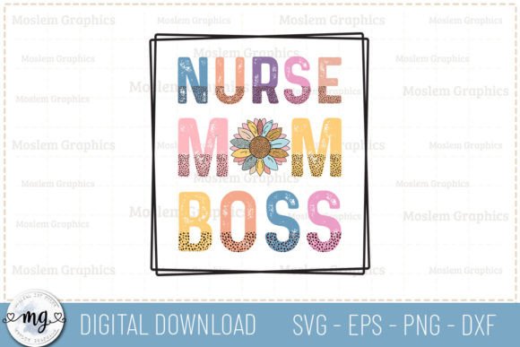 Nurse Mom Boss - Retro Nurse SVG