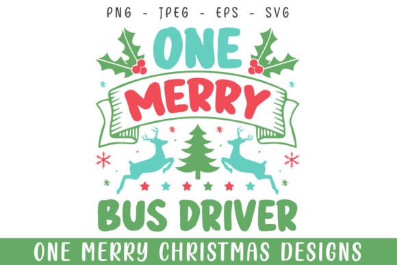One Merry Bus Driver Christmas Svg