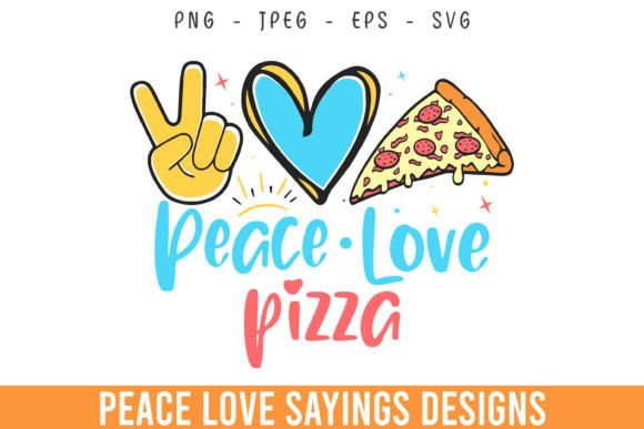 Peace Love Pizza Lover Svg Design