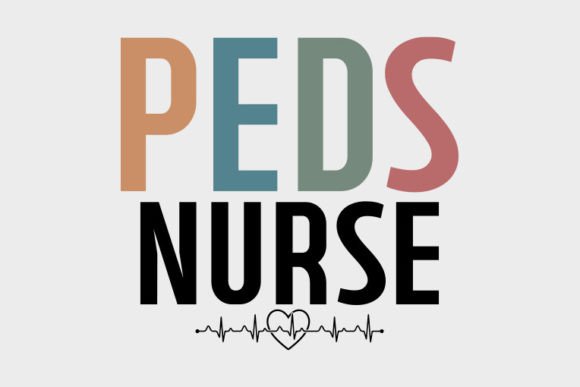 Retro Nurse SVG Design, PEDS Nurse Design